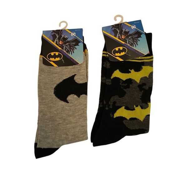 DC Comics Batman Men’s Crew Socks 2-Pack Size 8–12-Unisex NWT - Picture 2 of 7